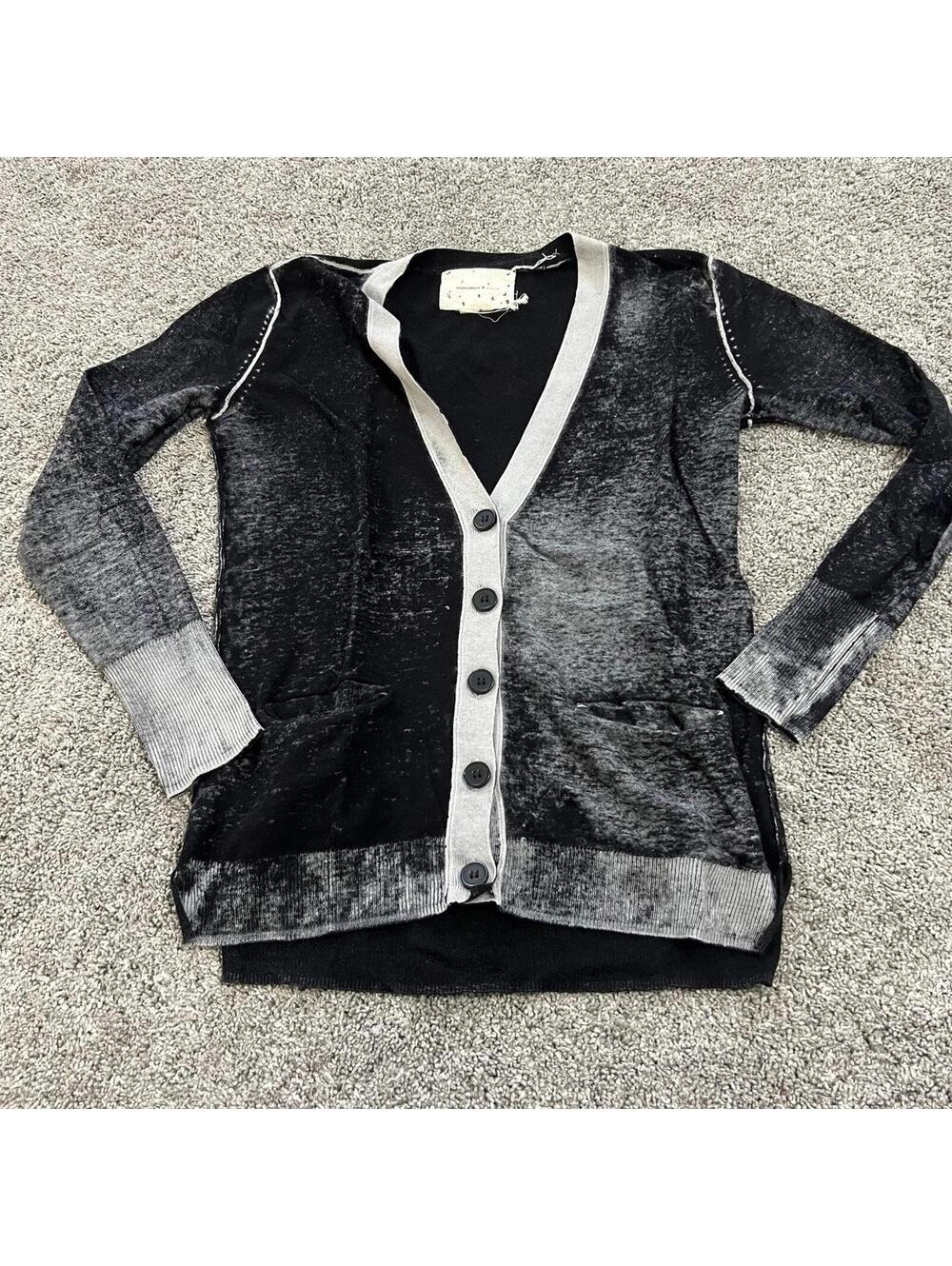 Coincidence & Chance Black and Gray V Neck Cardigan size XS